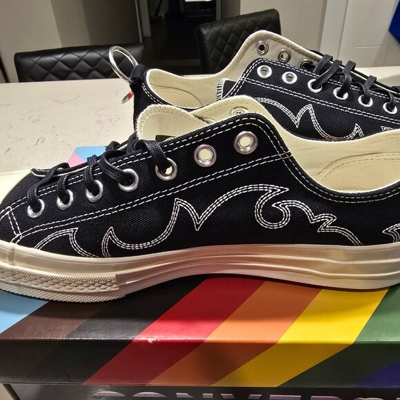 Converse Chuck 70 Low PRIDE 2024 - A10215C - Men's 10 NEW BLACK TRIBAL - Picture 1 of 16